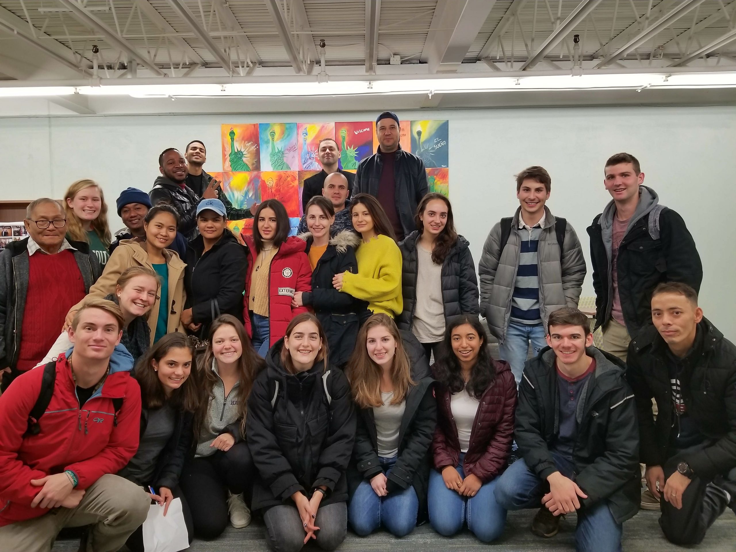 Class picture at refugee center