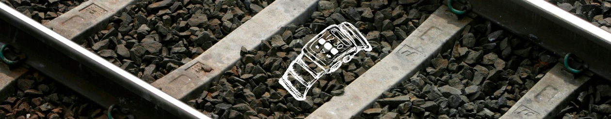 Sketch of watch on subway tracks